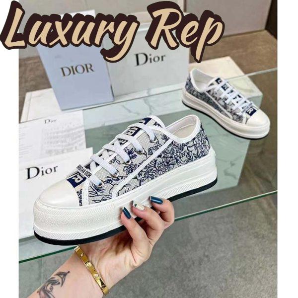 Replica Dior CD Unisex Walk’n’Dior Sneaker Blue Toile De Jouy Embroidered Cotton 6