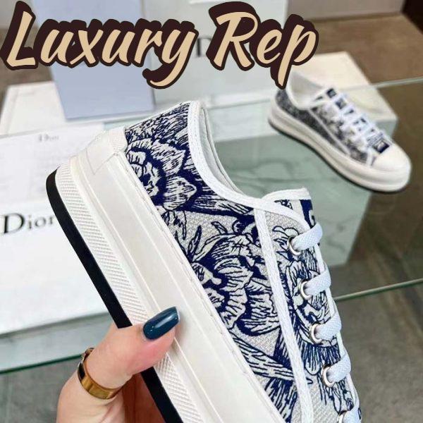 Replica Dior CD Unisex Walk’n’Dior Sneaker Blue Toile De Jouy Embroidered Cotton 8