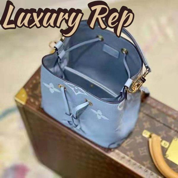 Replica Louis Vuitton Unisex NéoNoé BB Bucket Bag Summer Blue Embossed Grained Cowhide Leather 7