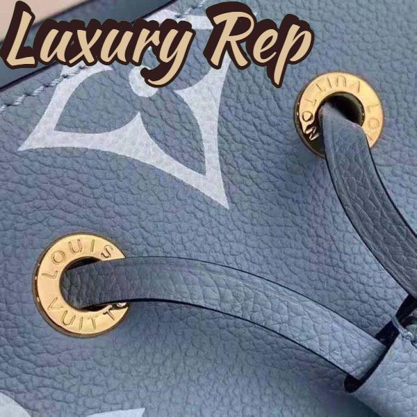 Replica Louis Vuitton Unisex NéoNoé BB Bucket Bag Summer Blue Embossed Grained Cowhide Leather 8