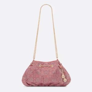 Replica Dior Women CD Dream Bucket Bag Ethereal Pink Cannage Cotton Bead Embroidery