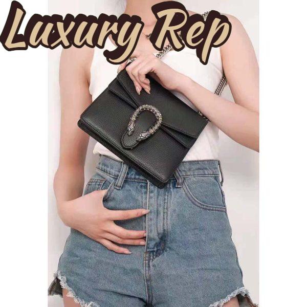 Replica Gucci GG Women Dionysus Leather Mini Bag Black Metal-Free Tanned Leather 14