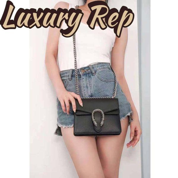 Replica Gucci GG Women Dionysus Leather Mini Bag Black Metal-Free Tanned Leather 15