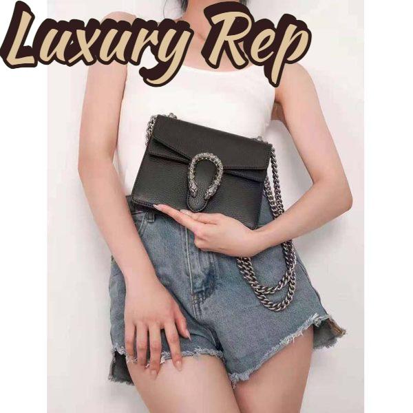 Replica Gucci GG Women Dionysus Leather Mini Bag Black Metal-Free Tanned Leather 16