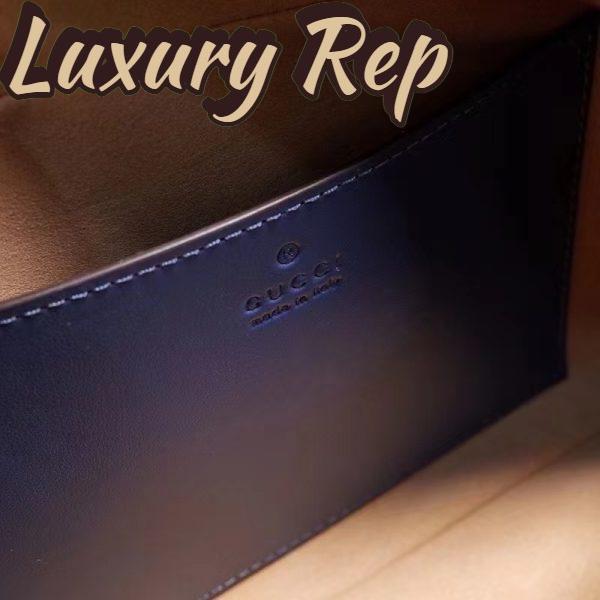 Replica Gucci Unisex GG Marmont Matelassé Shoulder Bag Blue Matelassé Leather Double G 9