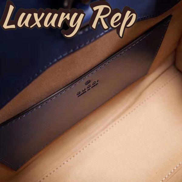Replica Gucci Unisex GG Marmont Medium Matelassé Leather Blue Bag Double G 10