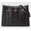 Replica Gucci Unisex GG Marmont Medium Tote Bag Grey Matelassé Leather Double G 13