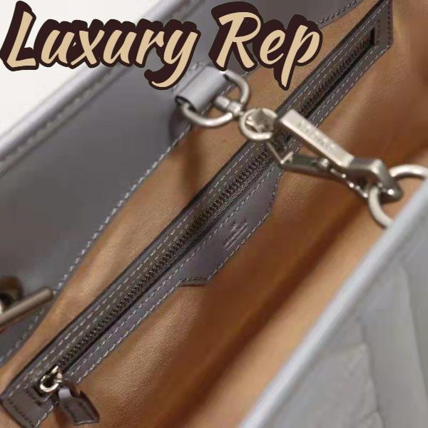 Replica Gucci Unisex GG Marmont Medium Tote Bag Grey Matelassé Leather Double G 10