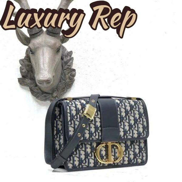 Replica Dior Women 30 Montaigne Bag Blue Dior Oblique Jacquard 6