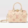 Replica Louis Vuitton Women LV Speedy Bandouliere 20 Handbag Pink Monogram Empreinte Embossed Cowhide