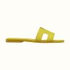 Replica Hermes Women Oran Sandal Epsom Calfskin Iconic “H” Cut-Out-Yellow