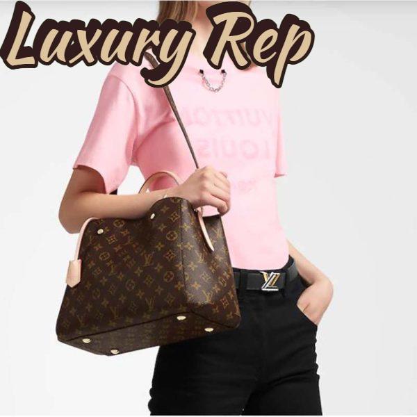 Replica Louis Vuitton Women Montaigne MM Bag Monogram Coated Canvas Natural Cowhide Leather 13
