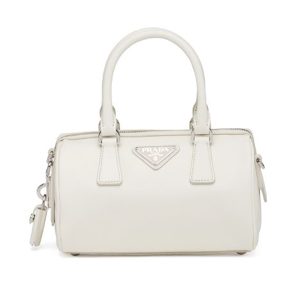Replica Prada Women Saffiano Leather Top-handle Bag-White