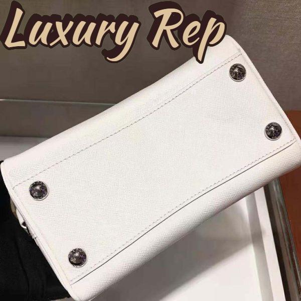 Replica Prada Women Saffiano Leather Top-handle Bag-White 7