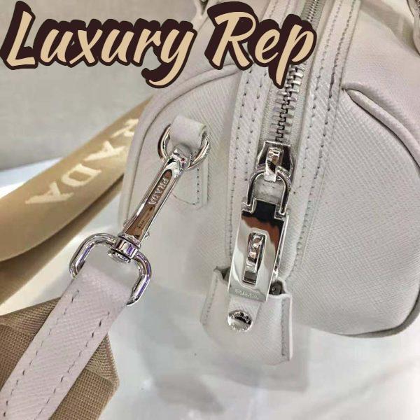 Replica Prada Women Saffiano Leather Top-handle Bag-White 9