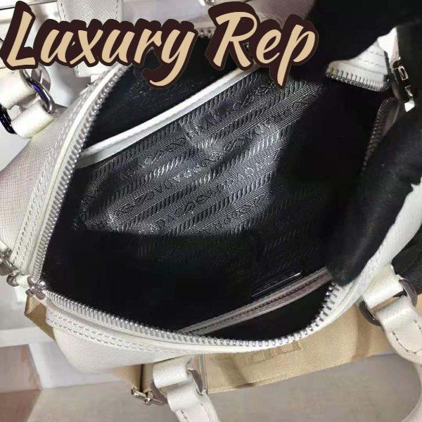 Replica Prada Women Saffiano Leather Top-handle Bag-White 10