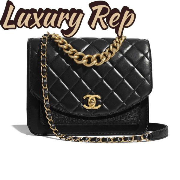 Replica Chanel Women Flap Bag in Smooth Calfskin Leather-Black 2