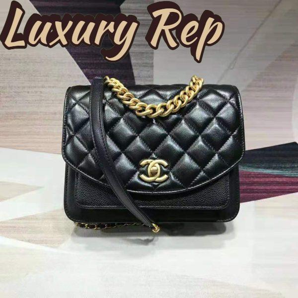 Replica Chanel Women Flap Bag in Smooth Calfskin Leather-Black 3
