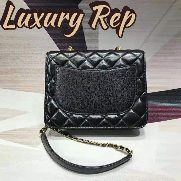 Replica Chanel Women Flap Bag in Smooth Calfskin Leather-Black 4