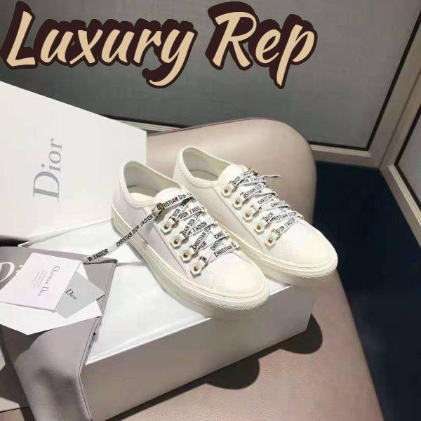 Replica Dior Women Walk’n’Dior Sneaker White Canvas Christian Dior ‘J’Adior’ Signature 3