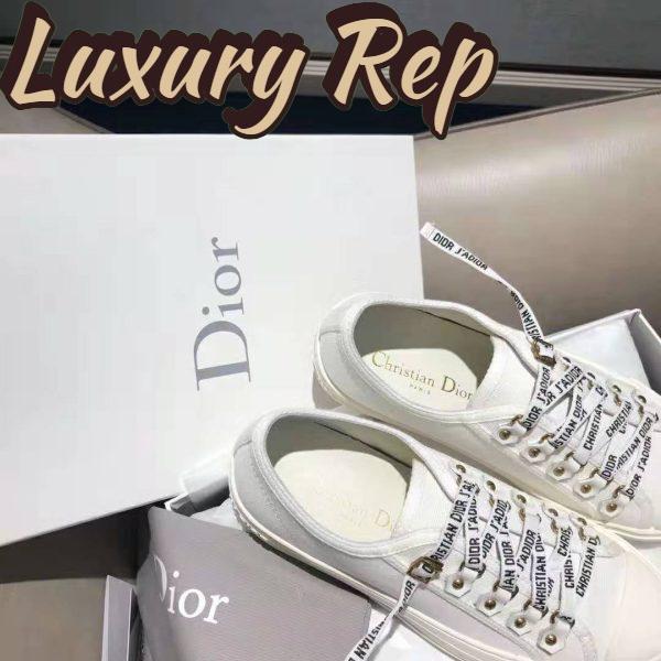 Replica Dior Women Walk’n’Dior Sneaker White Canvas Christian Dior ‘J’Adior’ Signature 9
