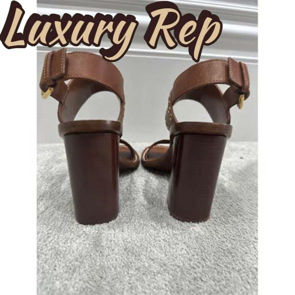 Replica Louis Vuitton LV Women Sandal Cacao Brown Monogram Canvas Leather 4