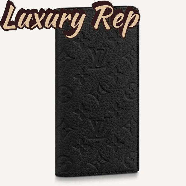 Replica Louis Vuitton Unisex LV Brazza Wallet Black Taurillon Cowhide Leather