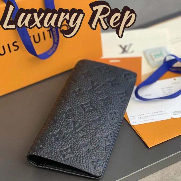 Replica Louis Vuitton Unisex LV Brazza Wallet Black Taurillon Cowhide Leather 5