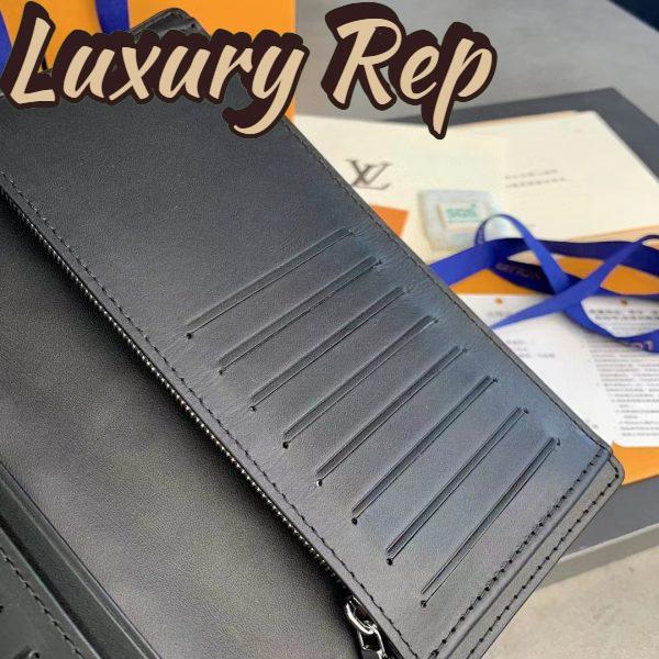 Replica Louis Vuitton Unisex LV Brazza Wallet Black Taurillon Cowhide Leather 8