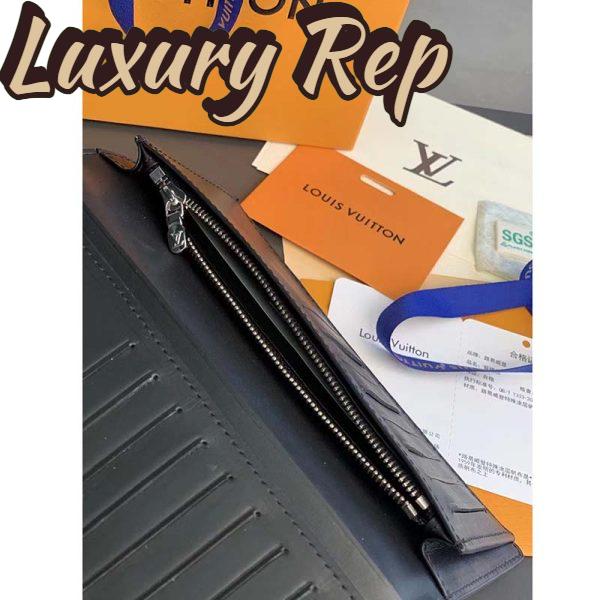 Replica Louis Vuitton Unisex LV Brazza Wallet Black Taurillon Cowhide Leather 10