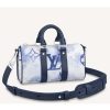 Replica Louis Vuitton Unisex Keepall XS Monogram Watercolor Blue Coated Canvas Cowhide Leather