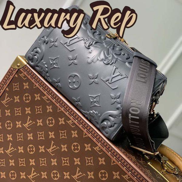 Replica Louis Vuitton Unisex City Keepall Bag Dark Shadow Gray Calf Leather 3