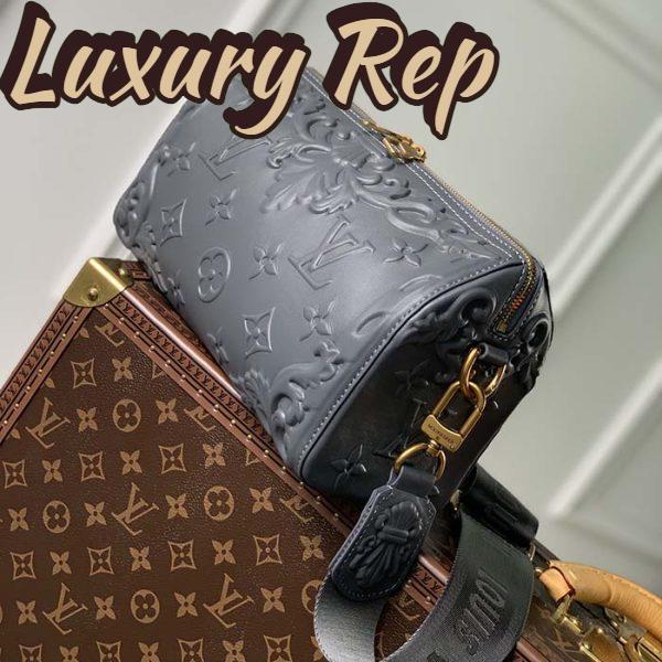 Replica Louis Vuitton Unisex City Keepall Bag Dark Shadow Gray Calf Leather 5