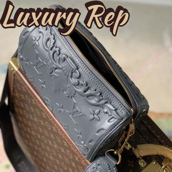 Replica Louis Vuitton Unisex City Keepall Bag Dark Shadow Gray Calf Leather 6