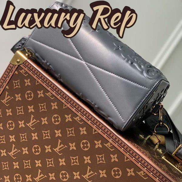 Replica Louis Vuitton Unisex City Keepall Bag Dark Shadow Gray Calf Leather 7