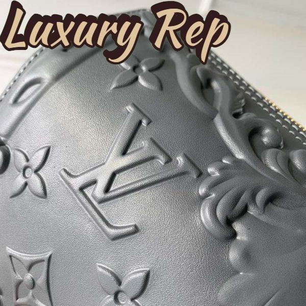 Replica Louis Vuitton Unisex City Keepall Bag Dark Shadow Gray Calf Leather 8