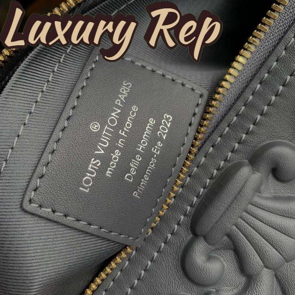 Replica Louis Vuitton Unisex City Keepall Bag Dark Shadow Gray Calf Leather 11