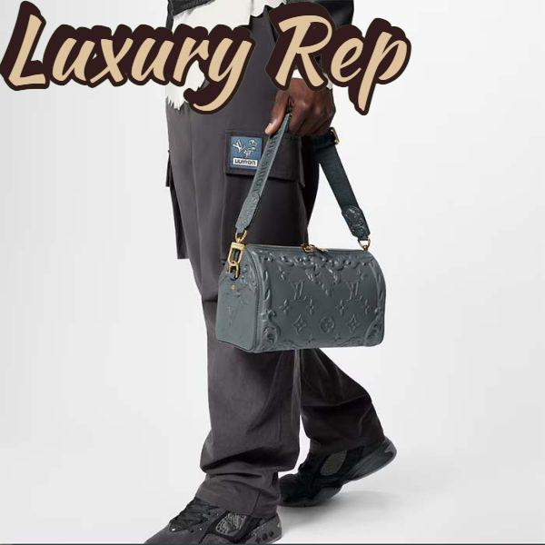 Replica Louis Vuitton Unisex City Keepall Bag Dark Shadow Gray Calf Leather 12