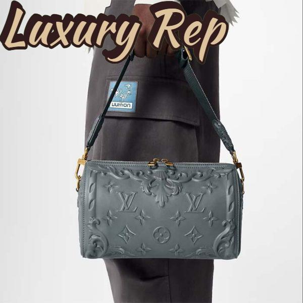 Replica Louis Vuitton Unisex City Keepall Bag Dark Shadow Gray Calf Leather 13