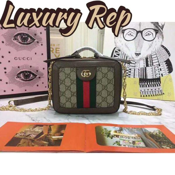 Replica Gucci GG Women Ophidia GG Mini Shoulder Bag Beige/Ebony Supreme 3