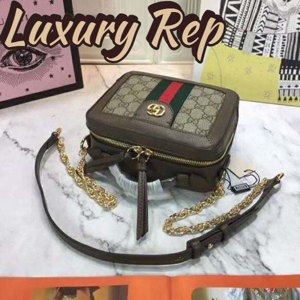 Replica Gucci GG Women Ophidia GG Mini Shoulder Bag Beige/Ebony Supreme 8