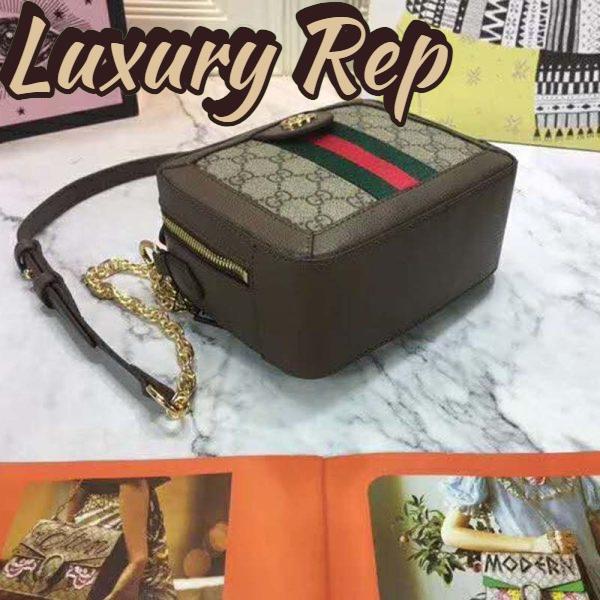 Replica Gucci GG Women Ophidia GG Mini Shoulder Bag Beige/Ebony Supreme 9