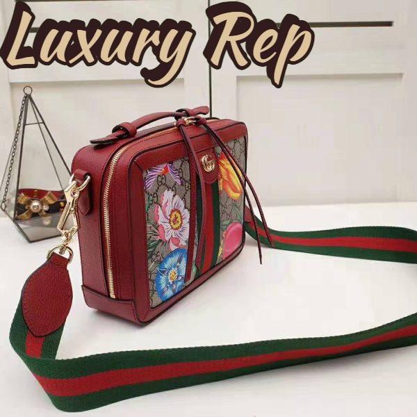 Replica Gucci GG Women Ophidia GG Flora Small Shoulder Bag in Beige/Ebony GG Supreme Canvas 6