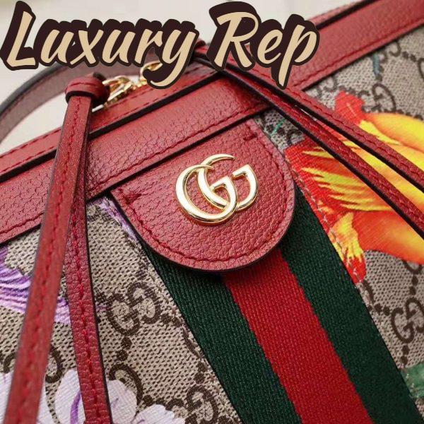 Replica Gucci GG Women Ophidia GG Flora Small Shoulder Bag in Beige/Ebony GG Supreme Canvas 8