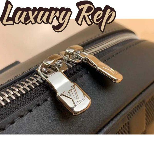 Replica Louis Vuitton LV Unisex Sirius Briefcase Black Damier Infini Onyx Cowhide Leather 8