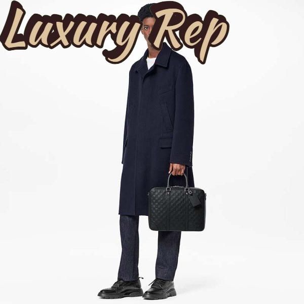 Replica Louis Vuitton LV Unisex Sirius Briefcase Black Damier Infini Onyx Cowhide Leather 12