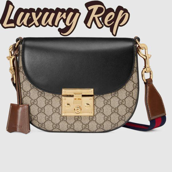Replica Gucci Padlock Medium GG Supreme Canvas Bag with Leather Top 3