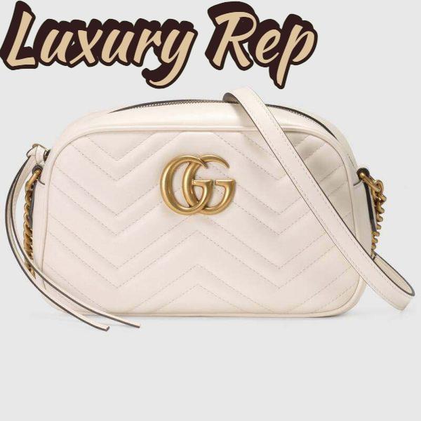 Replica Gucci GG Women GG Marmont Small Matelassé Shoulder Bag White Double G 2