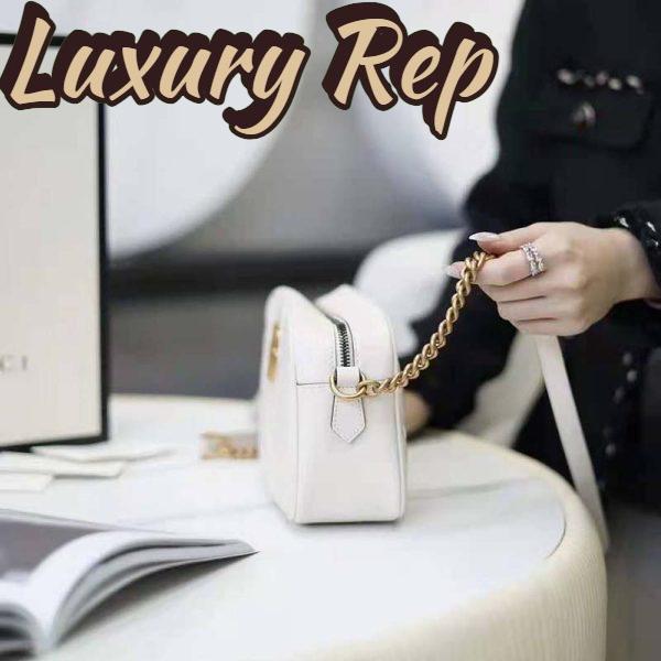 Replica Gucci GG Women GG Marmont Small Matelassé Shoulder Bag White Double G 7