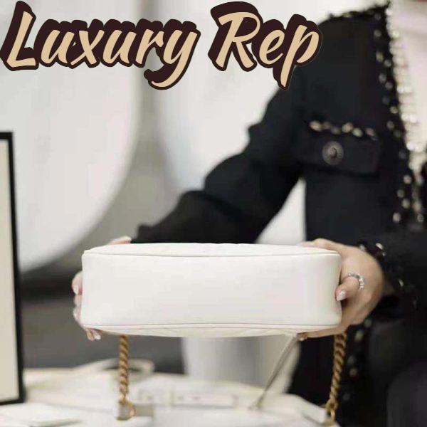 Replica Gucci GG Women GG Marmont Small Matelassé Shoulder Bag White Double G 8